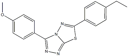 4-[6-(4-ethylphenyl)[1,2,4]triazolo[3,4-b][1,3,4]thiadiazol-3-yl]phenyl methyl ether Struktur