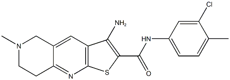 3-amino-N-(3-chloro-4-methylphenyl)-6-methyl-5,6,7,8-tetrahydrothieno[2,3-b][1,6]naphthyridine-2-carboxamide Struktur