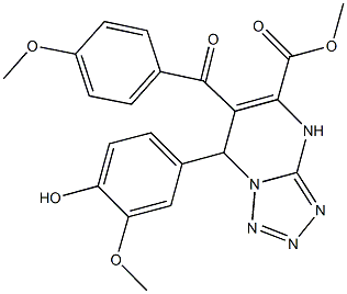 methyl 7-(4-hydroxy-3-methoxyphenyl)-6-(4-methoxybenzoyl)-4,7-dihydrotetraazolo[1,5-a]pyrimidine-5-carboxylate Struktur