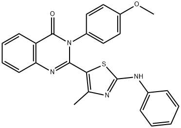 2-(2-anilino-4-methyl-1,3-thiazol-5-yl)-3-(4-methoxyphenyl)-4(3H)-quinazolinone Struktur