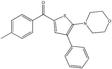 (4-methylphenyl)[5-(4-morpholinyl)-4-phenyl-2-thienyl]methanone Struktur