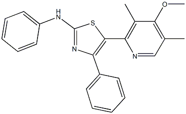 N-[5-(4-methoxy-3,5-dimethyl-2-pyridinyl)-4-phenyl-1,3-thiazol-2-yl]-N-phenylamine Struktur