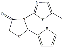 3-(5-methyl-1,3-thiazol-2-yl)-2-(2-thienyl)-1,3-thiazolidin-4-one Struktur