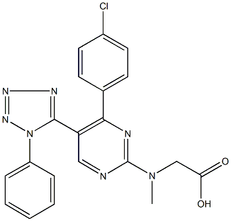 [[4-(4-chlorophenyl)-5-(1-phenyl-1H-tetraazol-5-yl)-2-pyrimidinyl](methyl)amino]acetic acid Struktur