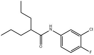 N-(3-chloro-4-fluorophenyl)-2-propylpentanamide Struktur