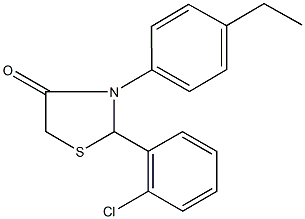 2-(2-chlorophenyl)-3-(4-ethylphenyl)-1,3-thiazolidin-4-one Struktur