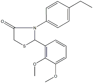 2-(2,3-dimethoxyphenyl)-3-(4-ethylphenyl)-1,3-thiazolidin-4-one Struktur