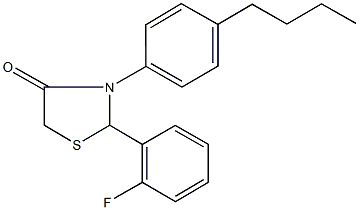 3-(4-butylphenyl)-2-(2-fluorophenyl)-1,3-thiazolidin-4-one Struktur