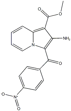 methyl 2-amino-3-{4-nitrobenzoyl}-1-indolizinecarboxylate Struktur