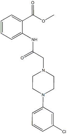 methyl 2-({[4-(3-chlorophenyl)-1-piperazinyl]acetyl}amino)benzoate Struktur