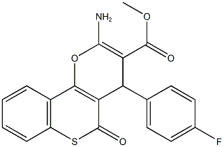 methyl 2-amino-4-(4-fluorophenyl)-5-oxo-4H,5H-thiochromeno[4,3-b]pyran-3-carboxylate Struktur