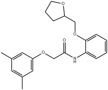 2-(3,5-dimethylphenoxy)-N-[2-(tetrahydro-2-furanylmethoxy)phenyl]acetamide Struktur