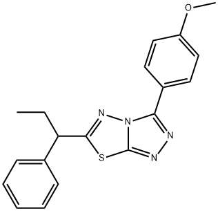 methyl 4-[6-(1-phenylpropyl)[1,2,4]triazolo[3,4-b][1,3,4]thiadiazol-3-yl]phenyl ether Struktur