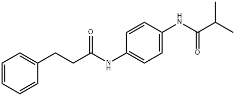 2-methyl-N-{4-[(3-phenylpropanoyl)amino]phenyl}propanamide Struktur