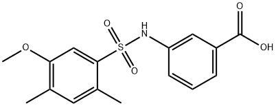 3-{[(5-methoxy-2,4-dimethylphenyl)sulfonyl]amino}benzoic acid Struktur