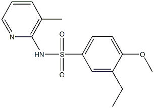 3-ethyl-4-methoxy-N-(3-methyl-2-pyridinyl)benzenesulfonamide Struktur