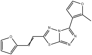 6-[2-(2-furyl)vinyl]-3-(2-methyl-3-furyl)[1,2,4]triazolo[3,4-b][1,3,4]thiadiazole Struktur