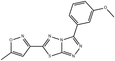 methyl 3-[6-(5-methyl-3-isoxazolyl)[1,2,4]triazolo[3,4-b][1,3,4]thiadiazol-3-yl]phenyl ether Struktur