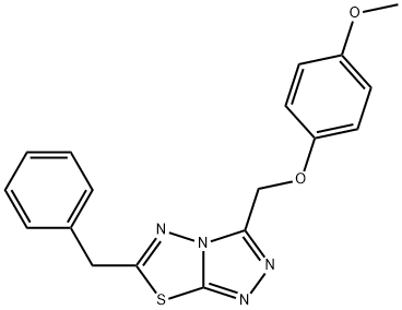 6-benzyl-3-[(4-methoxyphenoxy)methyl][1,2,4]triazolo[3,4-b][1,3,4]thiadiazole Struktur