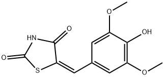 5-(4-hydroxy-3,5-dimethoxybenzylidene)-1,3-thiazolidine-2,4-dione Struktur