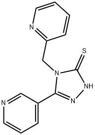 5-(3-pyridinyl)-4-(2-pyridinylmethyl)-4H-1,2,4-triazol-3-yl hydrosulfide Struktur