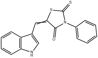 5-(1H-indol-3-ylmethylene)-3-phenyl-2-thioxo-1,3-thiazolidin-4-one Struktur