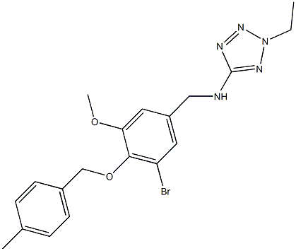 N-{3-bromo-5-methoxy-4-[(4-methylbenzyl)oxy]benzyl}-N-(2-ethyl-2H-tetraazol-5-yl)amine Struktur