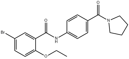 5-bromo-2-ethoxy-N-[4-(1-pyrrolidinylcarbonyl)phenyl]benzamide Struktur