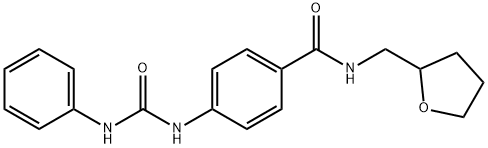 4-[(anilinocarbonyl)amino]-N-(tetrahydro-2-furanylmethyl)benzamide Struktur