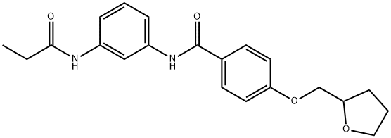 N-[3-(propionylamino)phenyl]-4-(tetrahydro-2-furanylmethoxy)benzamide Struktur