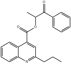 1-methyl-2-oxo-2-phenylethyl 2-propyl-4-quinolinecarboxylate Struktur