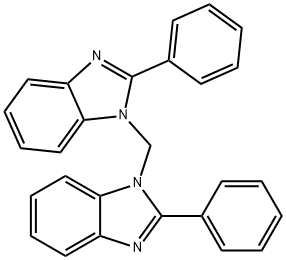 2-phenyl-1-[(2-phenyl-1H-benzimidazol-1-yl)methyl]-1H-benzimidazole Struktur