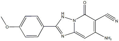 7-amino-2-(4-methoxyphenyl)-5-oxo-3,5-dihydro[1,2,4]triazolo[1,5-a]pyridine-6-carbonitrile Struktur