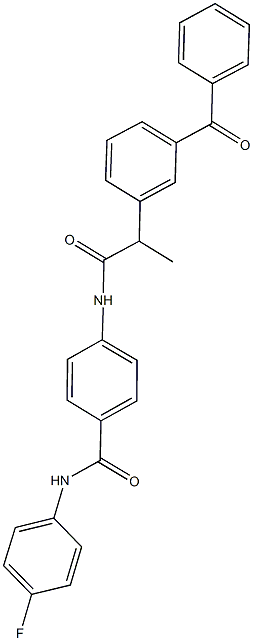 4-{[2-(3-benzoylphenyl)propanoyl]amino}-N-(4-fluorophenyl)benzamide Struktur