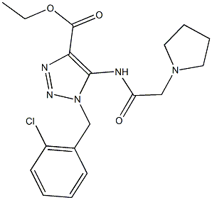 ethyl 1-(2-chlorobenzyl)-5-[(1-pyrrolidinylacetyl)amino]-1H-1,2,3-triazole-4-carboxylate Struktur