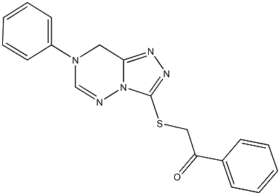 1-phenyl-2-[(7-phenyl-7,8-dihydro[1,2,4]triazolo[3,4-f][1,2,4]triazin-3-yl)sulfanyl]ethanone Struktur