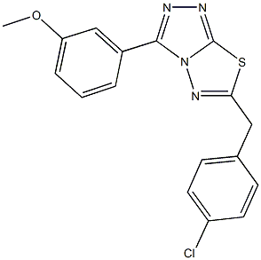 3-[6-(4-chlorobenzyl)[1,2,4]triazolo[3,4-b][1,3,4]thiadiazol-3-yl]phenyl methyl ether Struktur