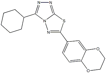 3-cyclohexyl-6-(2,3-dihydro-1,4-benzodioxin-6-yl)[1,2,4]triazolo[3,4-b][1,3,4]thiadiazole Struktur