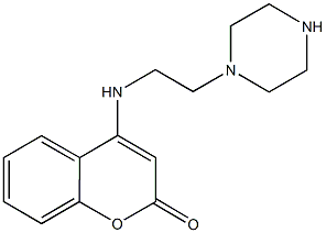 4-{[2-(1-piperazinyl)ethyl]amino}-2H-chromen-2-one Struktur