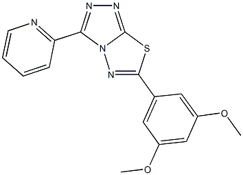 6-(3,5-dimethoxyphenyl)-3-(2-pyridinyl)[1,2,4]triazolo[3,4-b][1,3,4]thiadiazole Struktur