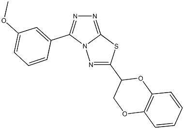 3-[6-(2,3-dihydro-1,4-benzodioxin-2-yl)[1,2,4]triazolo[3,4-b][1,3,4]thiadiazol-3-yl]phenyl methyl ether Struktur