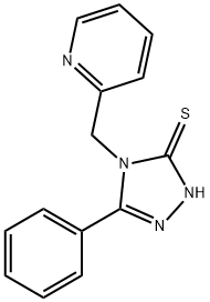 5-phenyl-4-(2-pyridinylmethyl)-4H-1,2,4-triazol-3-yl hydrosulfide Struktur