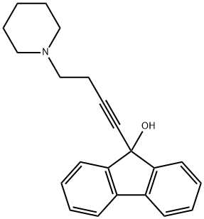 9-[4-(1-piperidinyl)-1-butynyl]-9H-fluoren-9-ol Struktur