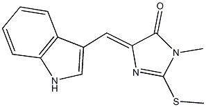 5-(1H-indol-3-ylmethylene)-3-methyl-2-(methylsulfanyl)-3,5-dihydro-4H-imidazol-4-one Struktur