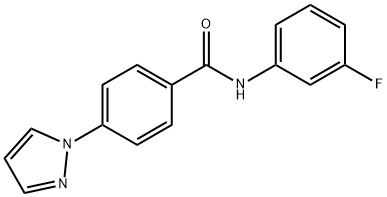 N-(3-fluorophenyl)-4-(1H-pyrazol-1-yl)benzamide Struktur