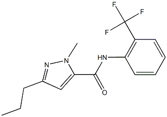 1-methyl-3-propyl-N-[2-(trifluoromethyl)phenyl]-1H-pyrazole-5-carboxamide Struktur