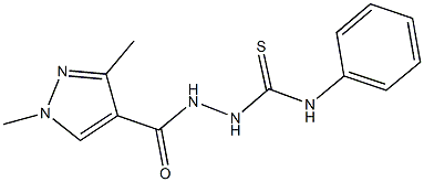 2-[(1,3-dimethyl-1H-pyrazol-4-yl)carbonyl]-N-phenylhydrazinecarbothioamide Struktur