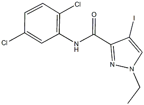 N-(2,5-dichlorophenyl)-1-ethyl-4-iodo-1H-pyrazole-3-carboxamide Struktur