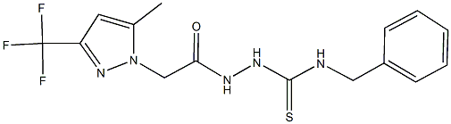 N-benzyl-2-{[5-methyl-3-(trifluoromethyl)-1H-pyrazol-1-yl]acetyl}hydrazinecarbothioamide Struktur