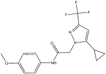 2-[5-cyclopropyl-3-(trifluoromethyl)-1H-pyrazol-1-yl]-N-(4-methoxyphenyl)acetamide Struktur